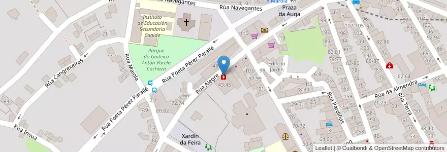 Mapa de ubicacion de Ana Fraga Usero en Spanje, Galicië, A Coruña, Ferrol, Ferrol.