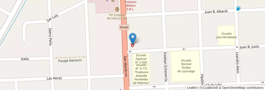 Mapa de ubicacion de Ana Prieto en Arjantin, Şili, Mendoza, Departamento Tunuyán, Distrito Ciudad De Tunuyán.