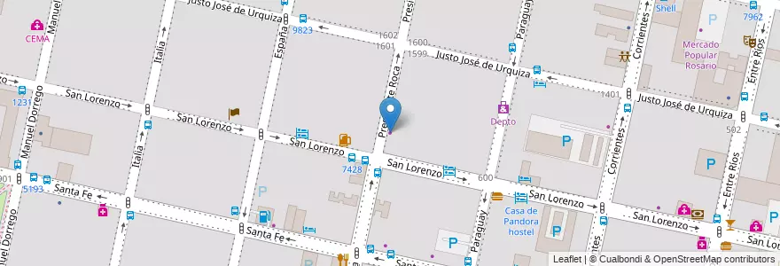 Mapa de ubicacion de AnaAnn en アルゼンチン, サンタフェ州, Departamento Rosario, Municipio De Rosario, ロサリオ.