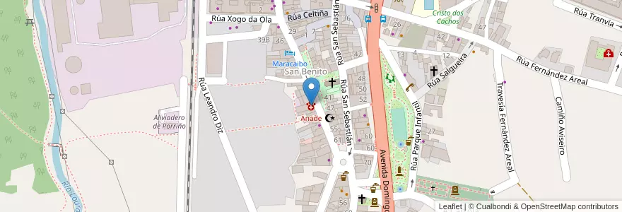 Mapa de ubicacion de Ánade en Spagna, Galizia, Pontevedra, Vigo, O Porriño.