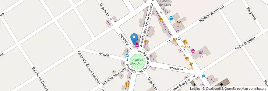 Mapa de ubicacion de Analisis Clinicos en Argentina, Buenos Aires, Partido De Malvinas Argentinas, Grand Bourg.