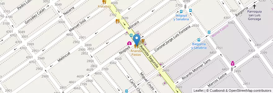 Mapa de ubicacion de Ananda Pastas, Villa Devoto en Argentinien, Ciudad Autónoma De Buenos Aires, Buenos Aires, Comuna 10, Comuna 11.