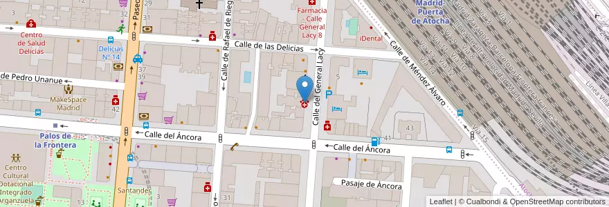 Mapa de ubicacion de Áncora Veterinarios en スペイン, マドリード州, Comunidad De Madrid, Área Metropolitana De Madrid Y Corredor Del Henares, Madrid.