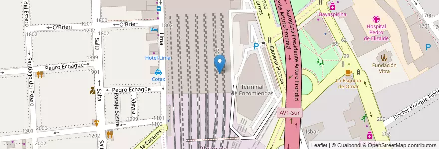 Mapa de ubicacion de Andén 12 y 13, Constitucion en Arjantin, Ciudad Autónoma De Buenos Aires, Comuna 4, Comuna 1, Buenos Aires.