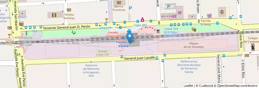 Mapa de ubicacion de Andén de carga en 아르헨티나, 부에노스아이레스주, Partido De Florencio Varela, Florencio Varela.
