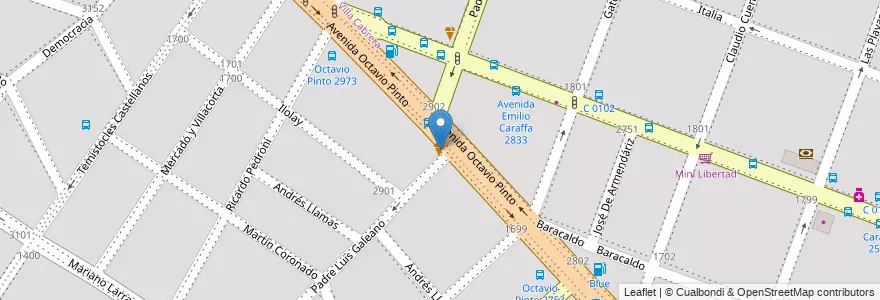 Mapa de ubicacion de Andrea Francescheni en Argentinië, Córdoba, Departamento Capital, Pedanía Capital, Córdoba, Municipio De Córdoba.