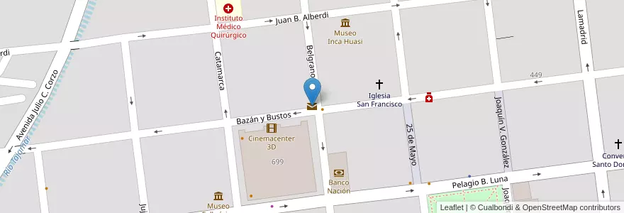 Mapa de ubicacion de Andreani en Arjantin, La Rioja, Departamento Capital, La Rioja.