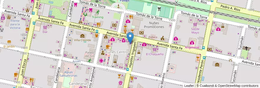 Mapa de ubicacion de Andreani en Argentina, Santa Fe, Departamento Rosario, Municipio De Funes, Funes.