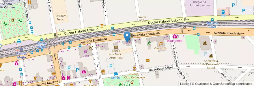 Mapa de ubicacion de Andreani en Argentina, Buenos Aires, Partido De La Matanza, Ramos Mejía.