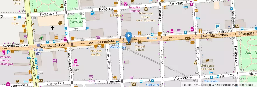 Mapa de ubicacion de Andreani, San Nicolas en Argentinien, Ciudad Autónoma De Buenos Aires, Comuna 1, Buenos Aires.