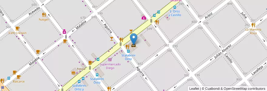 Mapa de ubicacion de Andreani, Villa Crespo en آرژانتین, Ciudad Autónoma De Buenos Aires, Buenos Aires, Comuna 15.
