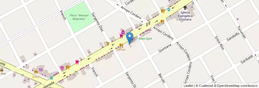 Mapa de ubicacion de Andreotti en アルゼンチン, ブエノスアイレス州, Partido De San Fernando, Victoria.