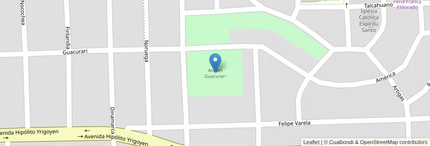 Mapa de ubicacion de Andres Guacurari en 阿根廷, Misiones, Departamento Eldorado, Municipio De Eldorado, Eldorado.