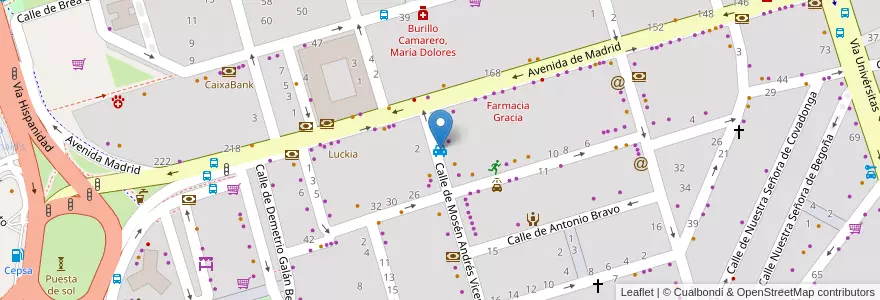 Mapa de ubicacion de Andrés Vicente en スペイン, アラゴン州, サラゴサ, Zaragoza, サラゴサ.