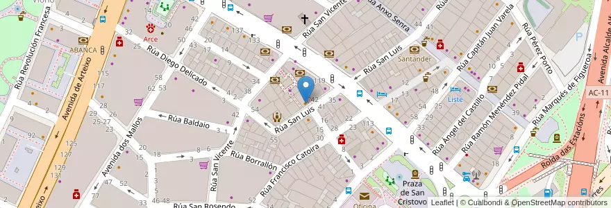 Mapa de ubicacion de Andy en スペイン, ガリシア州, A Coruña, A Coruña, A Coruña.