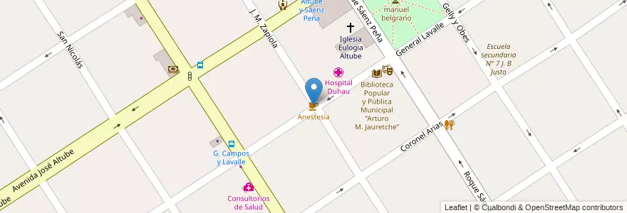 Mapa de ubicacion de Anestesia en Arjantin, Buenos Aires, Partido De José C. Paz.