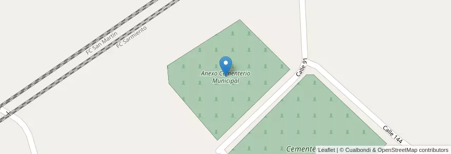 Mapa de ubicacion de Anexo Cementerio Municipal en Argentina, Provincia Di Buenos Aires, Partido De Mercedes.