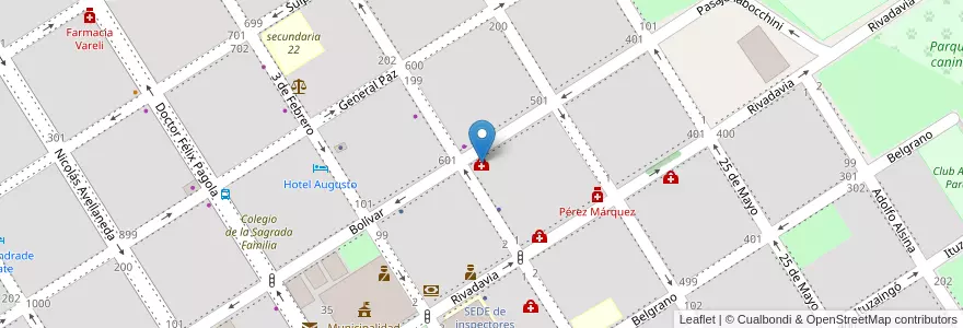 Mapa de ubicacion de Anexo Clínica Del Carmen en Argentinië, Buenos Aires, Partido De Zárate.
