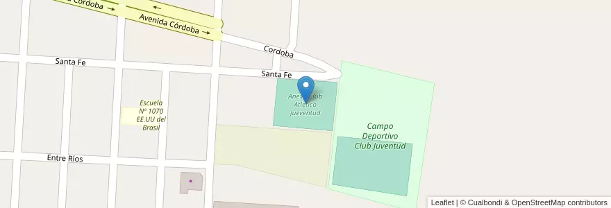 Mapa de ubicacion de Anexo Club Atletico Jueventud en 아르헨티나, Santa Fe, Departamento La Capital, Municipio De Laguna Paiva.