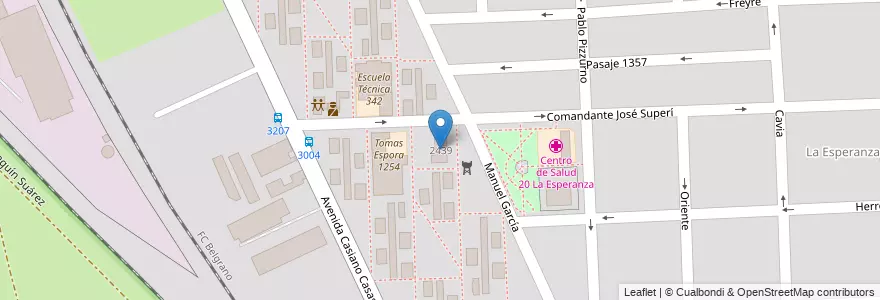 Mapa de ubicacion de Anexo de la escuela 1254 en Argentinien, Santa Fe, Departamento Rosario, Municipio De Rosario, Rosario.