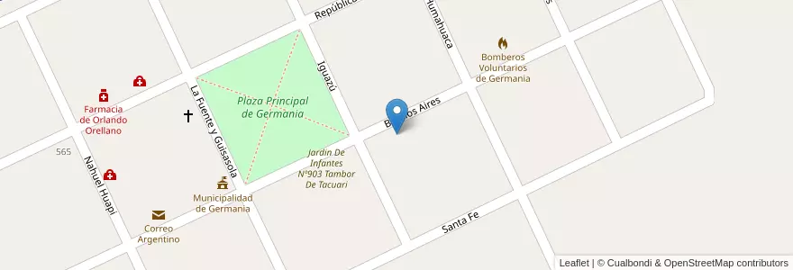 Mapa de ubicacion de Anexo Escuela Especial Nº501 en 阿根廷, 布宜诺斯艾利斯省, Partido De General Pinto.