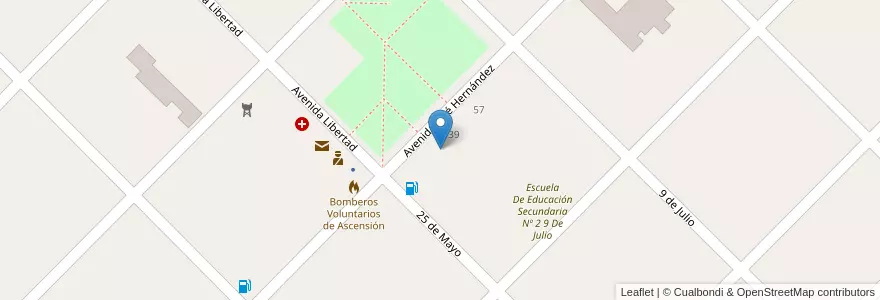 Mapa de ubicacion de Anexo Escuela Especial Nº501 en 阿根廷, 布宜诺斯艾利斯省, Partido De General Arenales.
