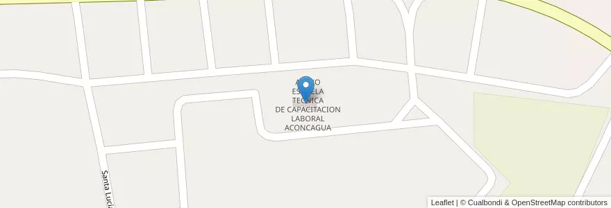 Mapa de ubicacion de ANEXO ESCUELA TECNICA DE CAPACITACION LABORAL ACONCAGUA en Argentina, San Juan, Chile, Iglesia.