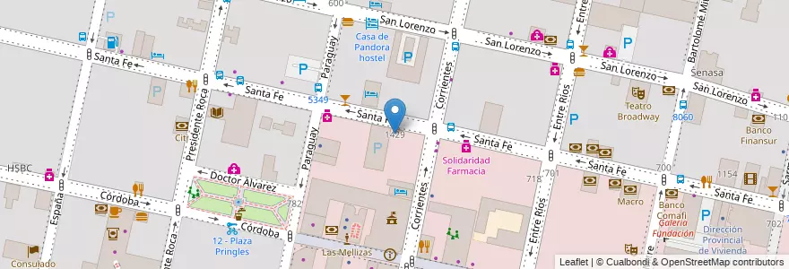 Mapa de ubicacion de Anexo Instituto Superior del Profesorado de Música 5932 "Carlos Guastavino" en Argentinien, Santa Fe, Departamento Rosario, Municipio De Rosario, Rosario.