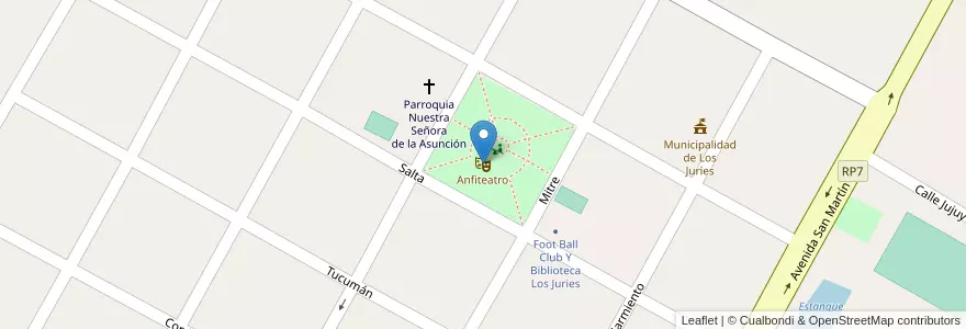 Mapa de ubicacion de Anfiteatro en アルゼンチン, サンティアゴ・デル・エステロ州, Departamento General Taboada.