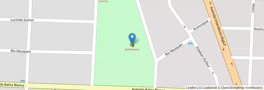 Mapa de ubicacion de Anfiteatro en Argentinië, Buenos Aires, Partido De Monte Hermoso, Monte Hermoso.