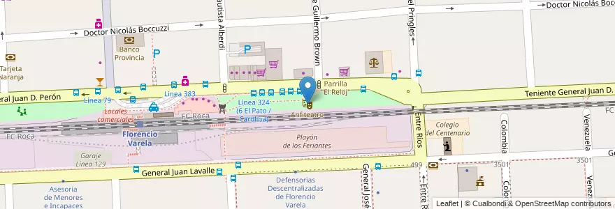 Mapa de ubicacion de Anfiteatro en الأرجنتين, بوينس آيرس, Partido De Florencio Varela, Florencio Varela.