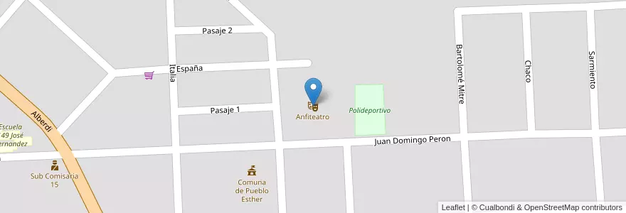 Mapa de ubicacion de Anfiteatro en 아르헨티나, Santa Fe, Departamento Rosario, Municipio De Pueblo Esther.