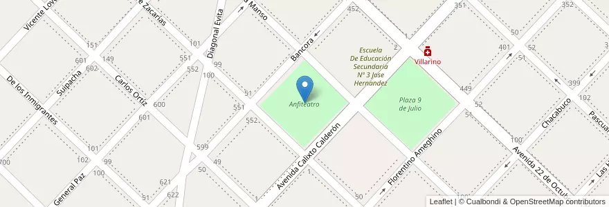 Mapa de ubicacion de Anfiteatro en アルゼンチン, ブエノスアイレス州, Partido De Chivilcoy, Chivilcoy.