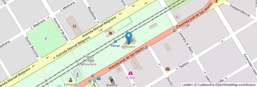 Mapa de ubicacion de Anfiteatro en Arjantin, Santa Fe, Departamento Rosario, Municipio De Pérez, Pérez.