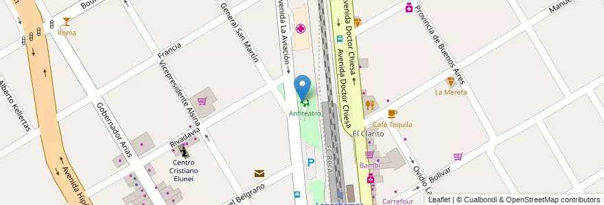 Mapa de ubicacion de Anfiteatro en Argentina, Buenos Aires, Partido De Almirante Brown, Longchamps.