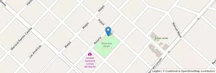 Mapa de ubicacion de anfiteatro en Arjantin, Buenos Aires, Partido De Moreno, Trujui.