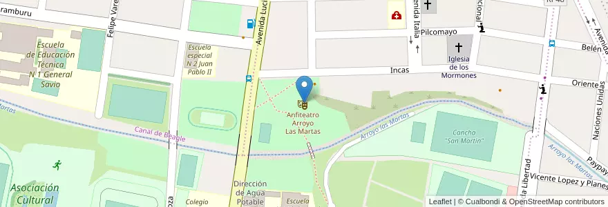 Mapa de ubicacion de Anfiteatro Arroyo Las Martas en Arjantin, Jujuy, Departamento Palpalá, Municipio De Palpalá.