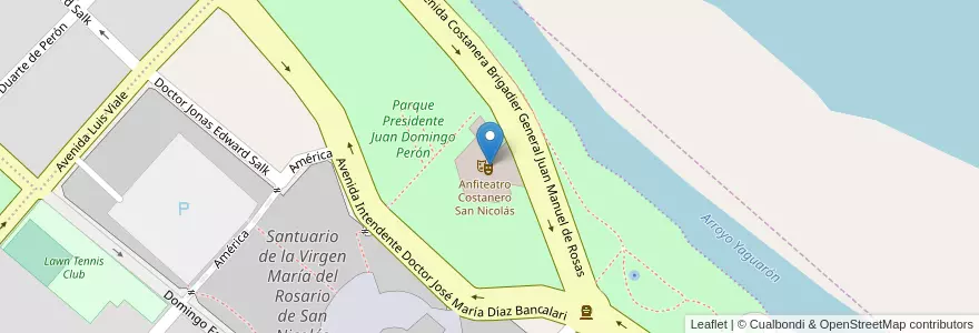 Mapa de ubicacion de Anfiteatro Costanero San Nicolás en Arjantin, Buenos Aires, Partido De San Nicolás, San Nicolás De Los Arroyos.