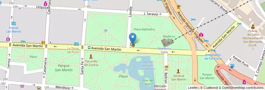 Mapa de ubicacion de Anfiteatro Cuchi Leguizamón en الأرجنتين, Salta, Capital, Municipio De Salta, Salta.
