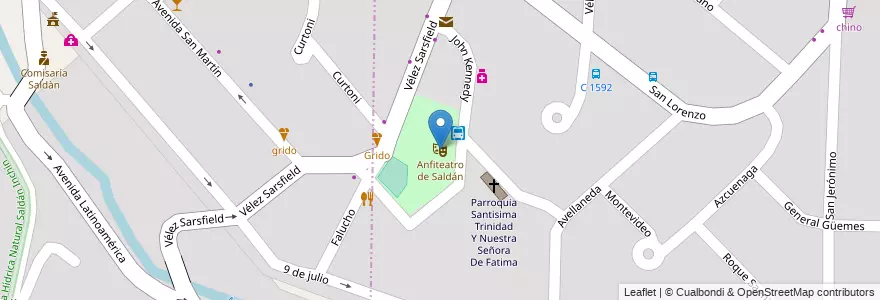 Mapa de ubicacion de Anfiteatro de Saldán en Argentina, Córdoba, Municipio De Saldán, Departamento Capital, Pedanía Capital, Cordoba.