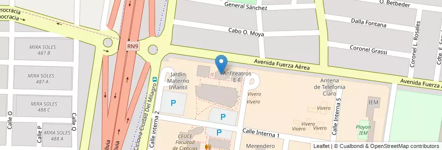 Mapa de ubicacion de Anfiteatro G400 en 아르헨티나, Salta, Capital, Municipio De Salta, Salta.