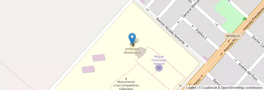 Mapa de ubicacion de Anfiteatro Metalúrgico en Argentina, Buenos Aires, Partido De San Nicolás, San Nicolás De Los Arroyos.