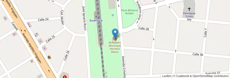 Mapa de ubicacion de Anfiteatro Municipal Homero Manzi en Argentine, Province De Buenos Aires, Partido De Presidente Perón.