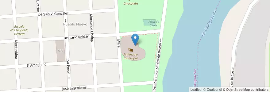 Mapa de ubicacion de Anfiteatro Municipal en Аргентина, Междуречье, Departamento Gualeguaychú, Gualeguaychú, Gualeguaychú, Distrito Costa Uruguay Sur.