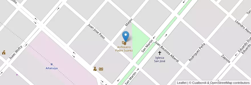 Mapa de ubicacion de Anfiteatro Padre Suarez en Argentinien, Santiago Del Estero, Departamento General Taboada, Añatuya.