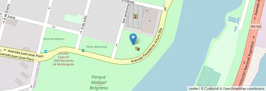 Mapa de ubicacion de Anfiteatro Parque del Sur en Arjantin, Santa Fe, Departamento La Capital, Santa Fe Capital.
