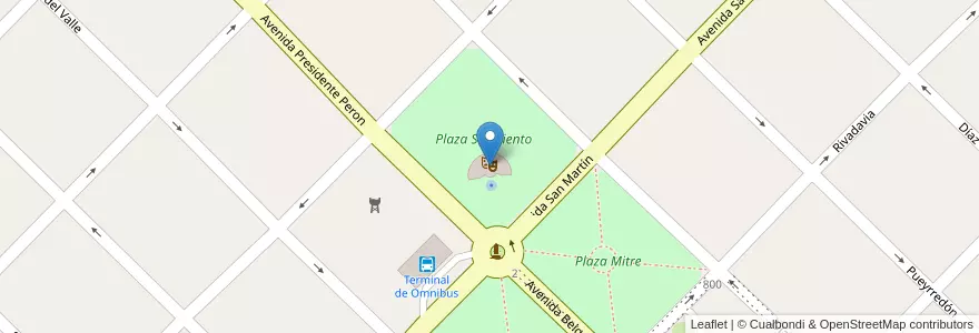 Mapa de ubicacion de Anfiteatro "Rafael Arrieta" en Arjantin, Buenos Aires, Partido De Rauch.