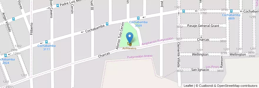 Mapa de ubicacion de Anfiteatro en アルゼンチン, コルドバ州, Departamento Capital, Pedanía Capital, Córdoba, Municipio De Córdoba.
