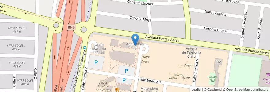Mapa de ubicacion de Anfiteatros E-F en Аргентина, Сальта, Capital, Municipio De Salta, Salta.