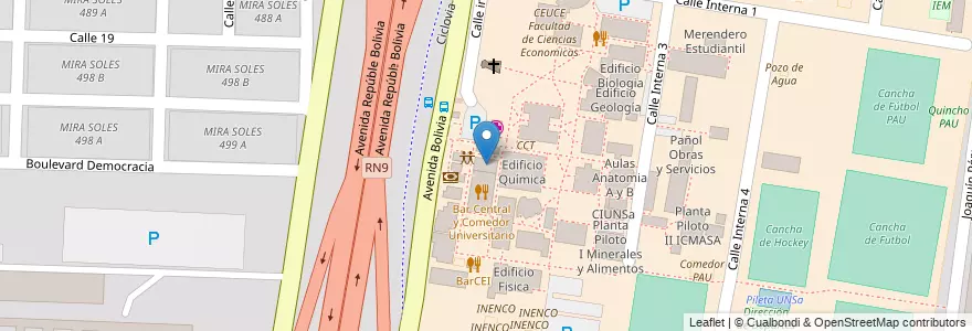 Mapa de ubicacion de Anfiteatros en الأرجنتين, Salta, Capital, Municipio De Salta, Salta.